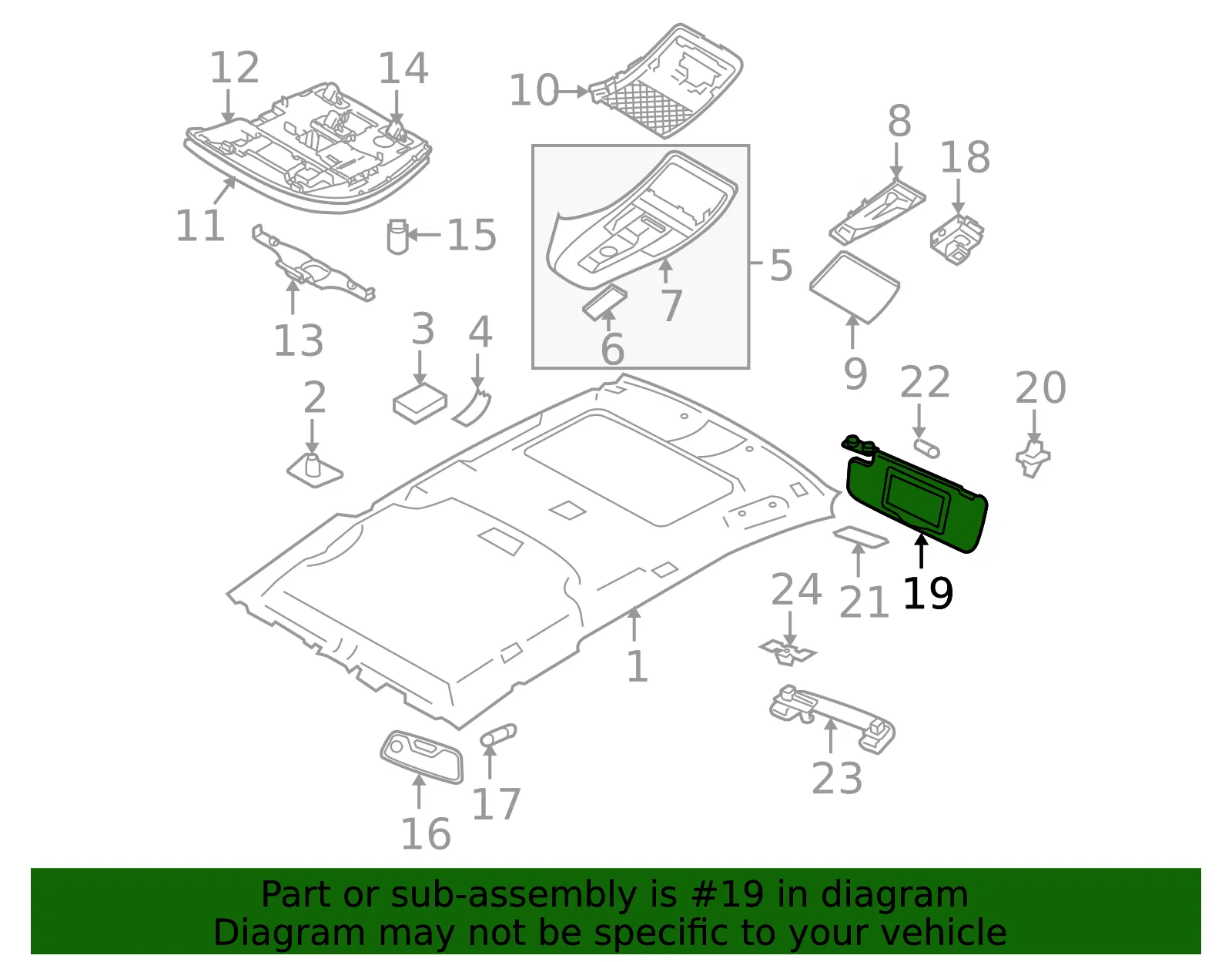 Sun-Visor - Driver's Side (LH) - Volvo (39859345) - view 4