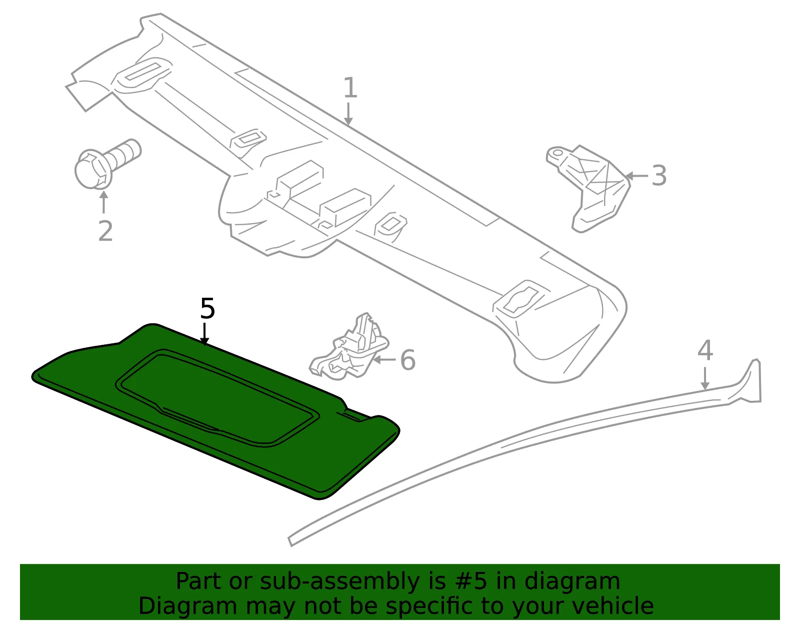 Sun-Visor - Passenger Side (RH) - Volvo (39859808) - view 2