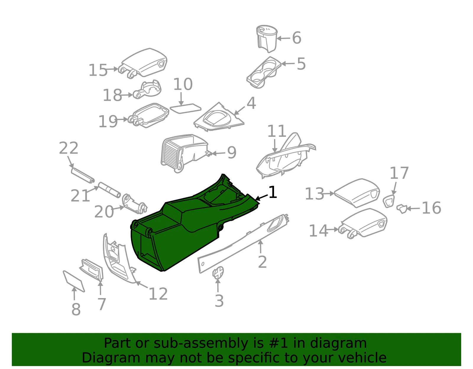 Center Console - Volvo (39862086) - view 2