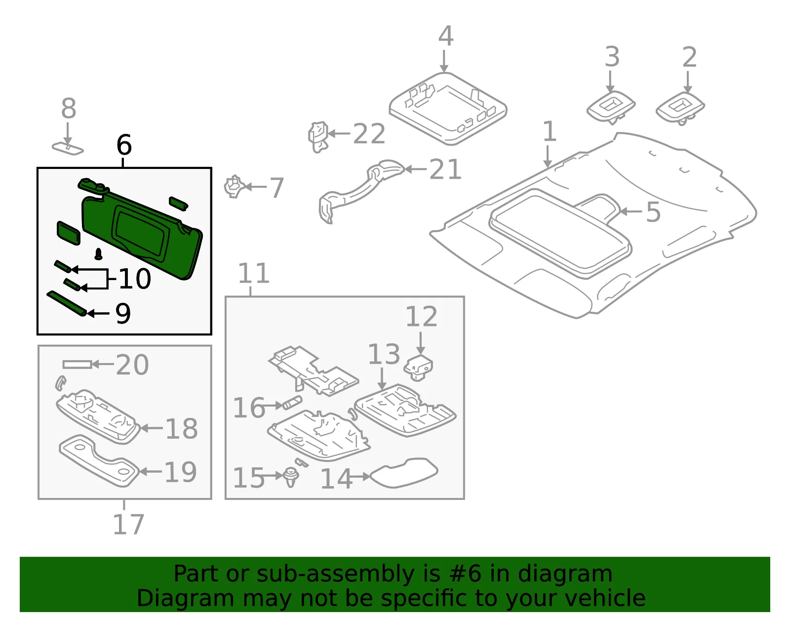Sun-Visor - Driver's Side (LH) - Volvo (39863764) - view 2