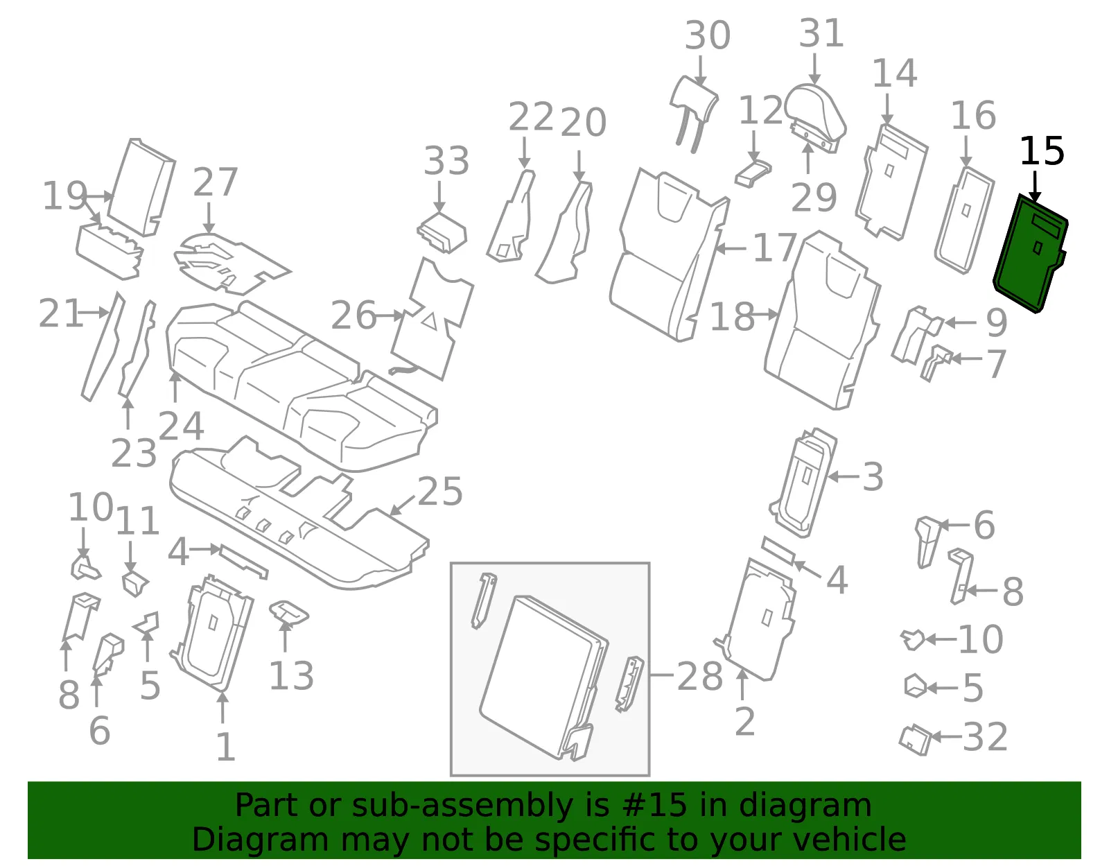 Seat Back Panel - Volvo (39864927) - view 2