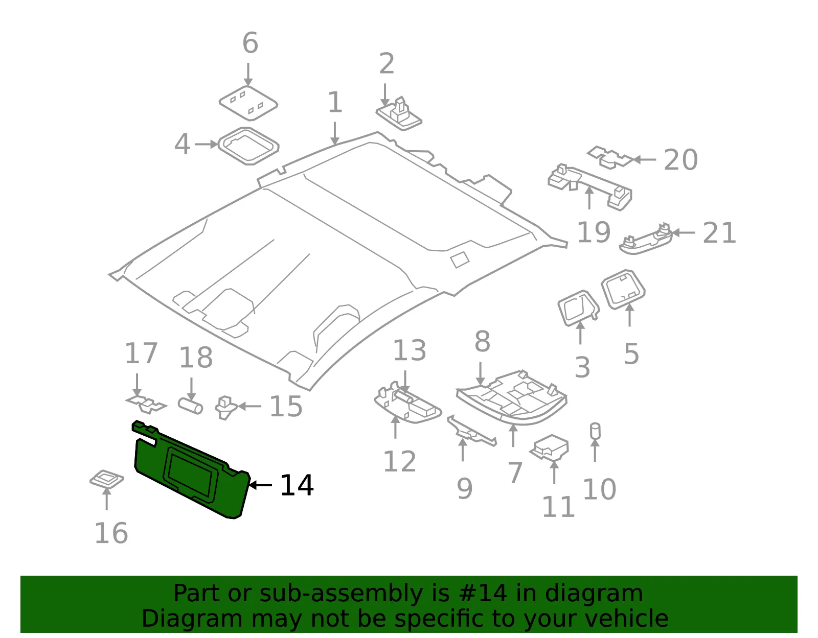 Sun-Visor - Driver's Side (LH) - Volvo (39868300) - view 3