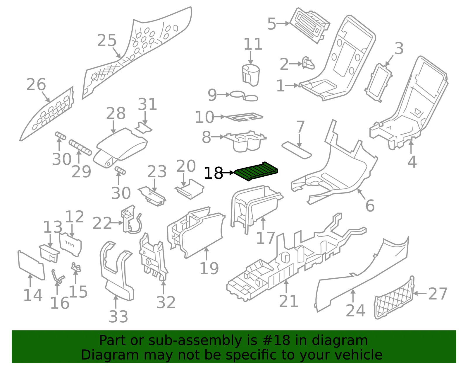 Console Lid - Volvo (39868887) - view 2