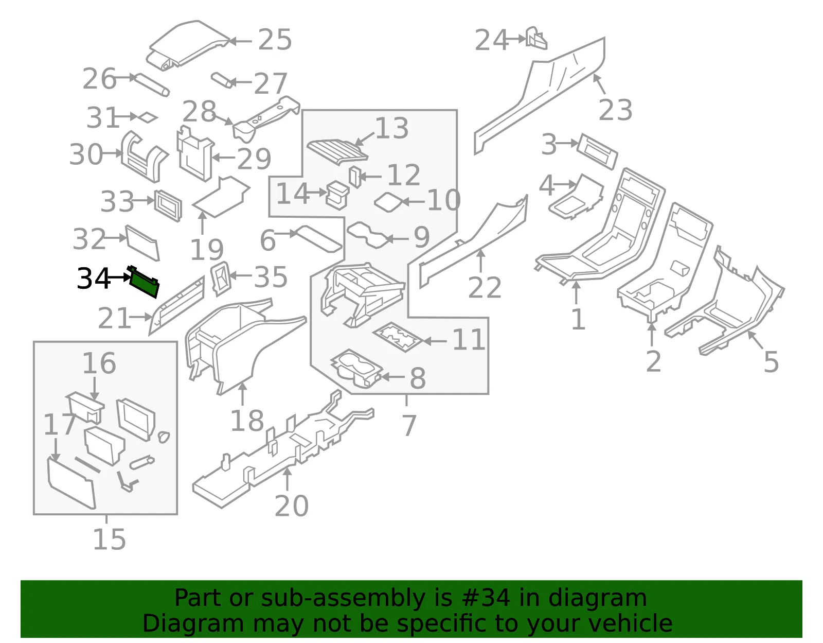 Console Trim Panel - Volvo (39870769) - view 2