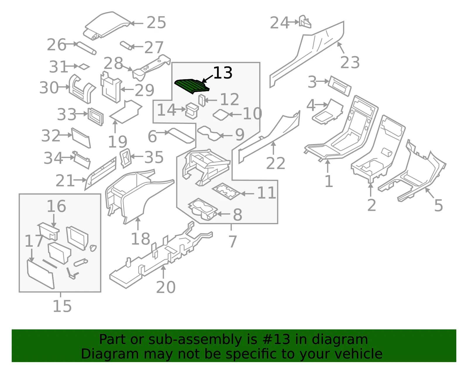 Console Lid - Volvo (39870904) - view 3