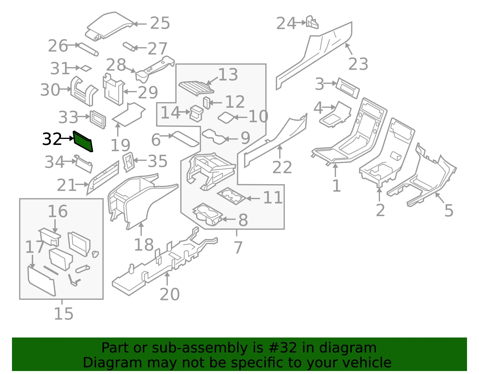 Console Trim Panel - Volvo (39870951) - view 3