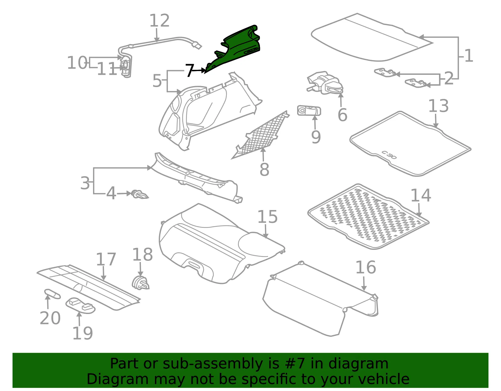 Upper Trim Panel - Driver's Side (LH) - Volvo (39872943) - view 2