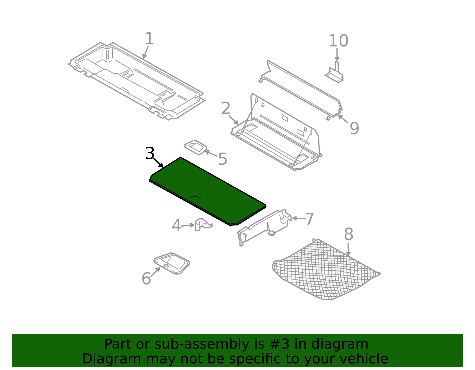 Floor Storage Compartment Lid - Volvo (39875080) - view 2