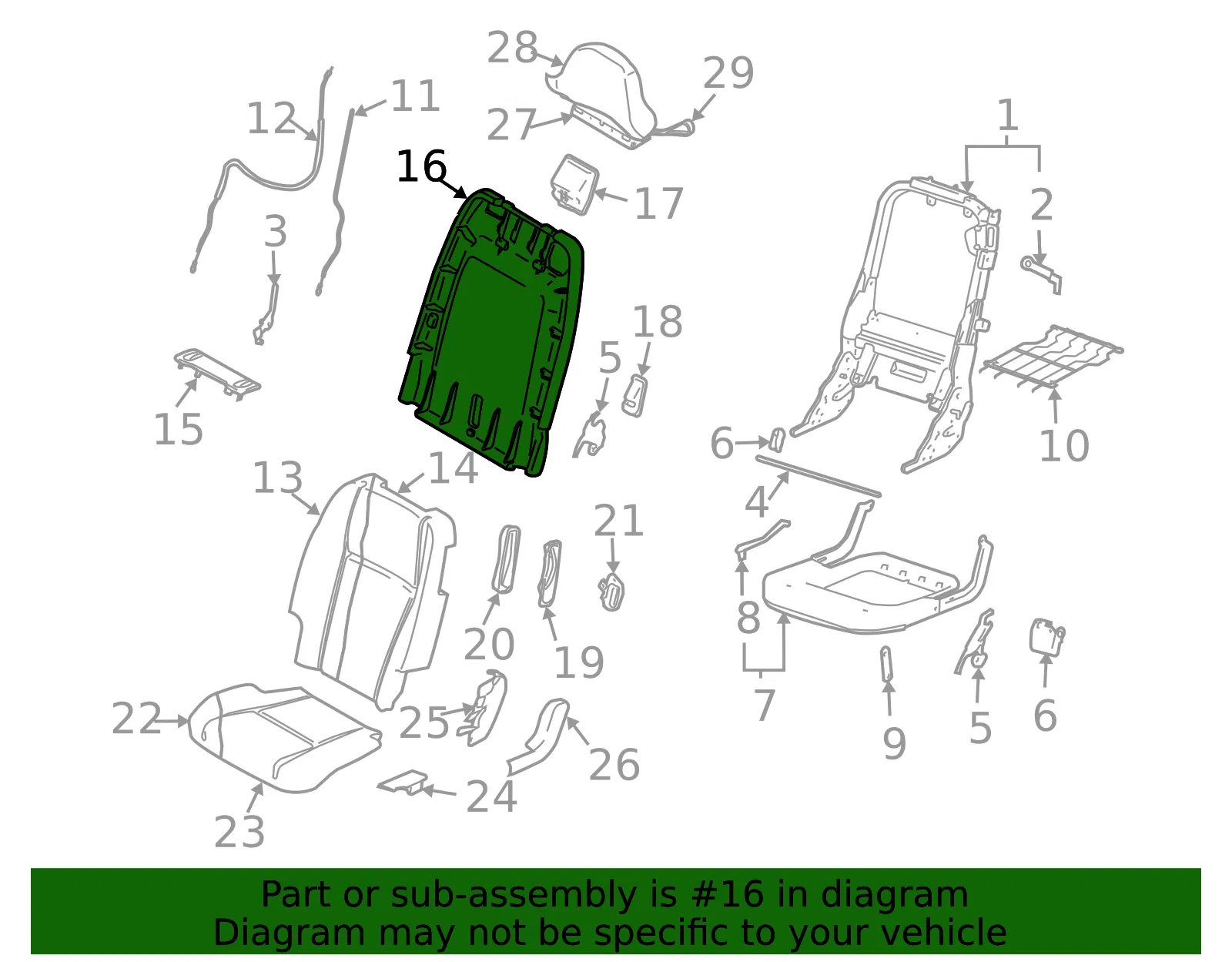 Seat Back Panel - Volvo (39876117) - view 2