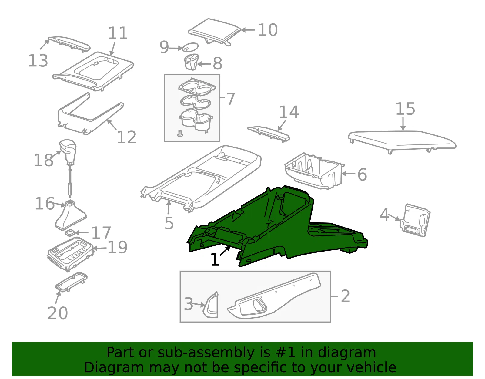 Center Console - Volvo (39878184) - view 2