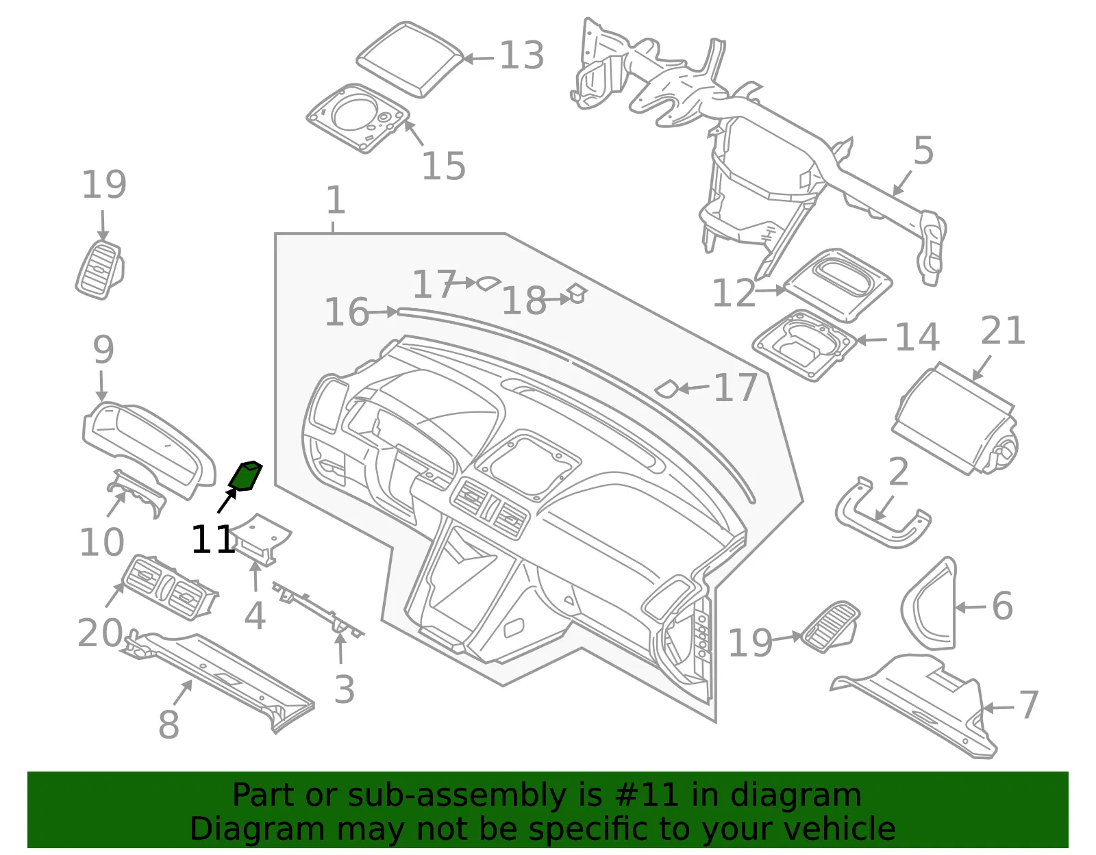 Instrument Panel Trim Panel - Volvo (39879582) - view 2