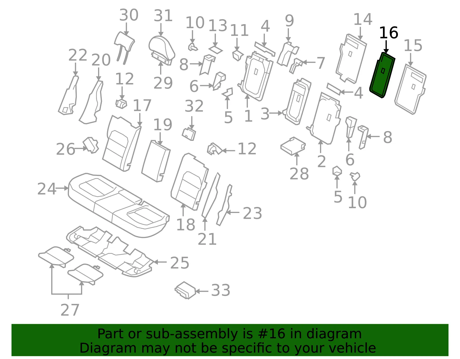 Seat Back Panel - Volvo (39887654) - view 2