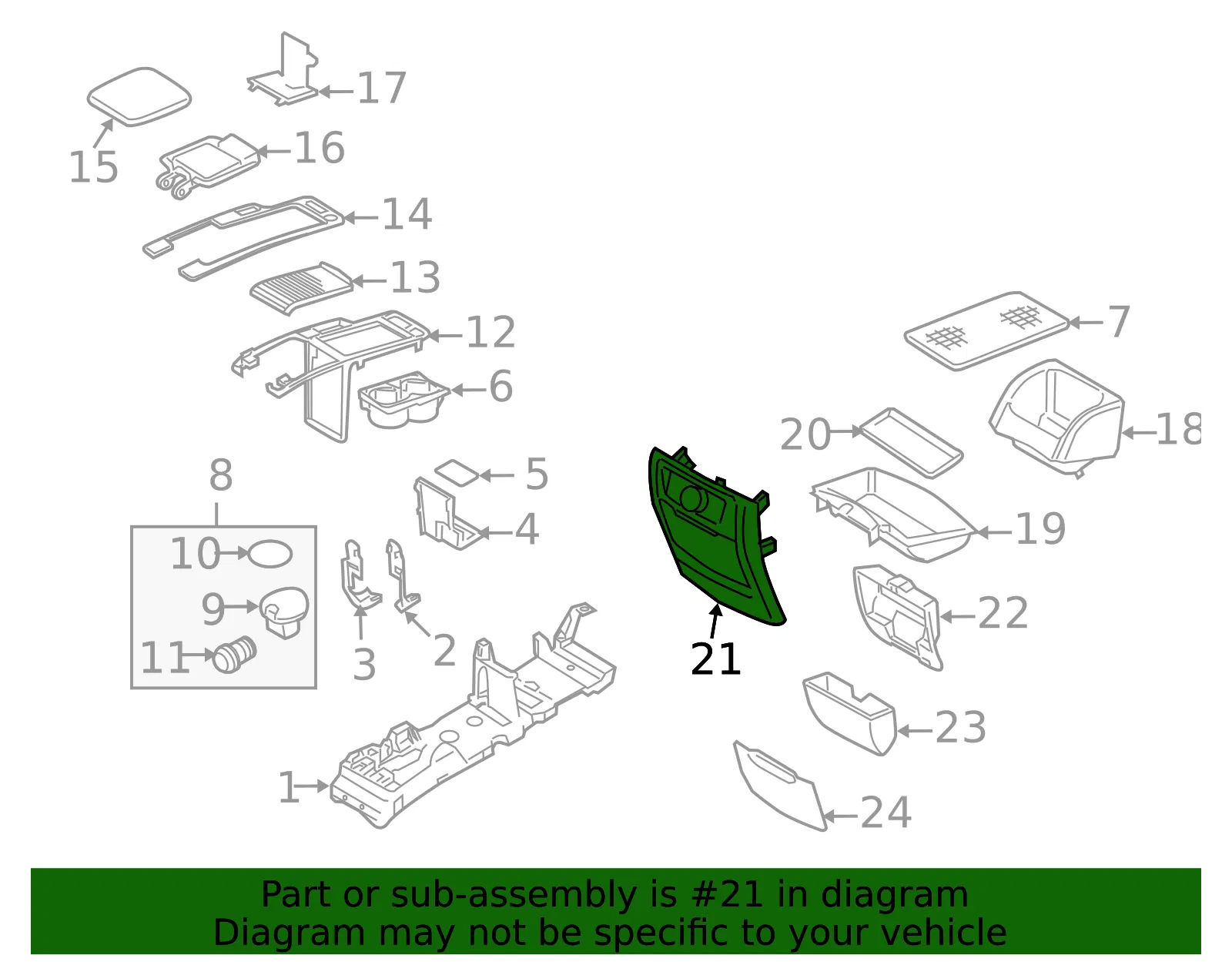 Console Trim Panel - Volvo (39888295) - view 2