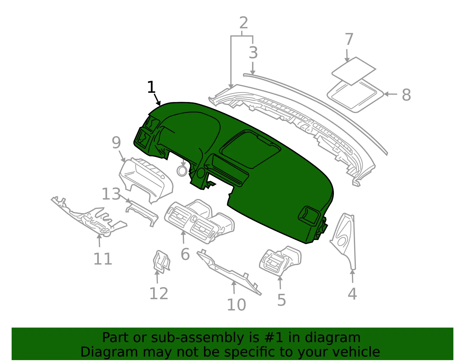 Instrument Panel Cover - Volvo (39889264) - view 2