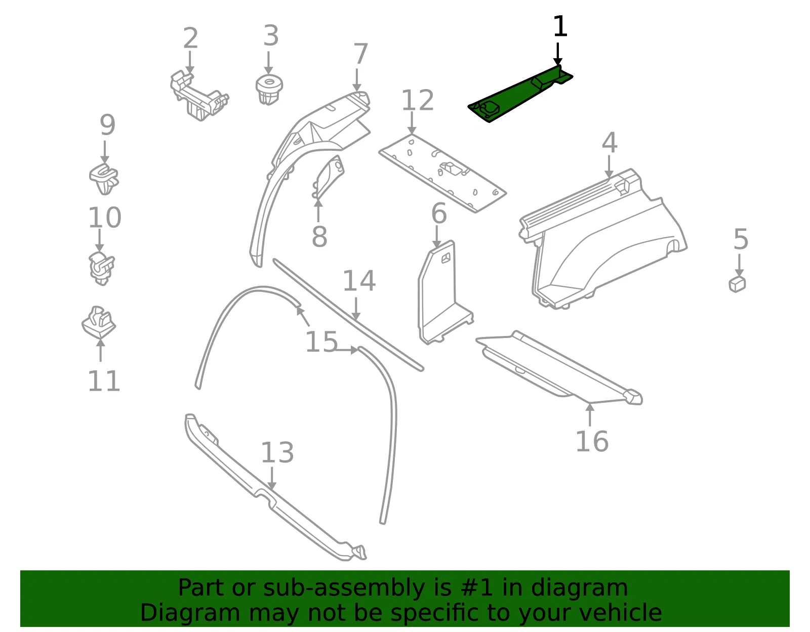 Trunk Trim Panel - Volvo (39890239) - view 2