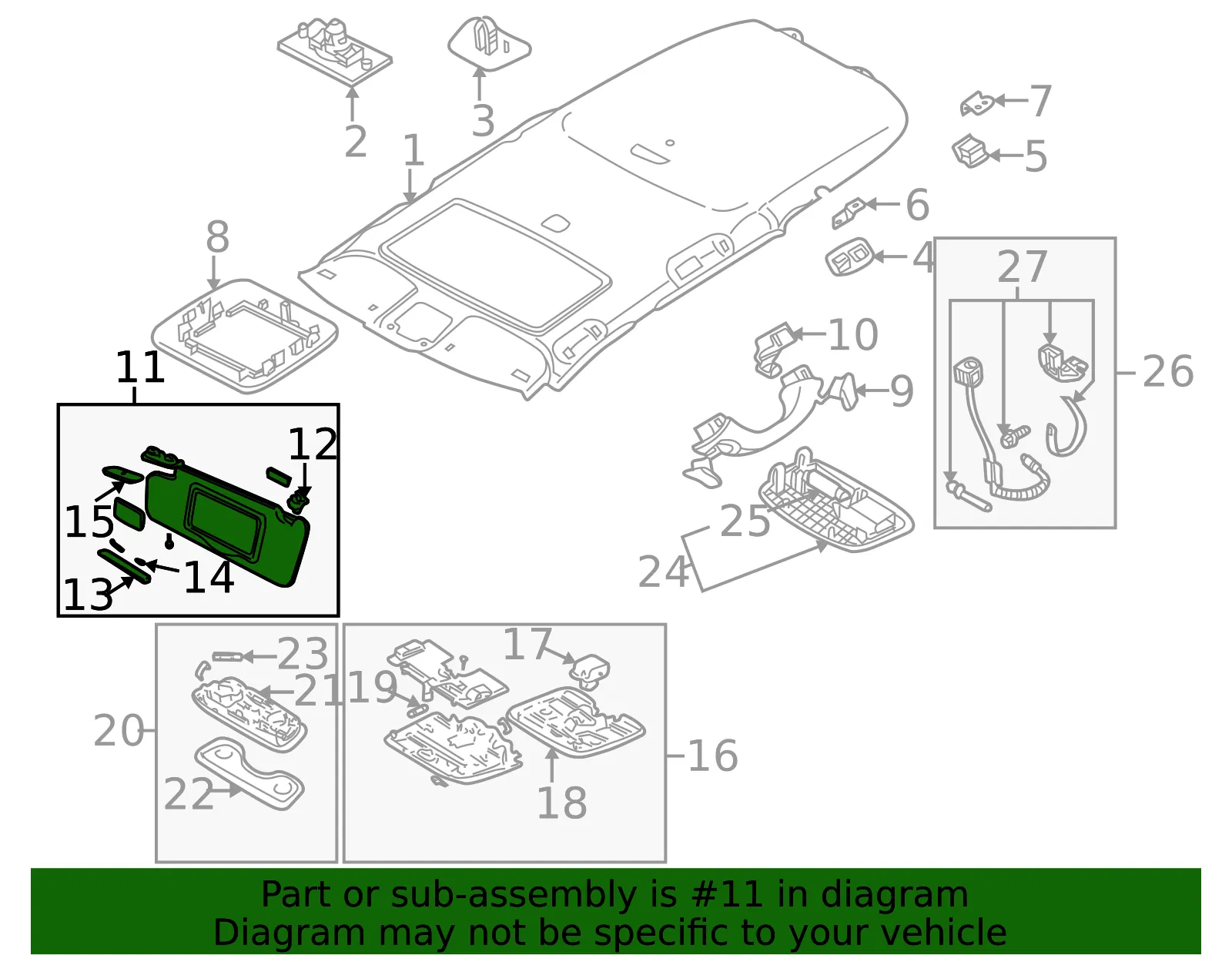 Sun-Visor - Passenger Side (RH) - Volvo (39890546) - view 2