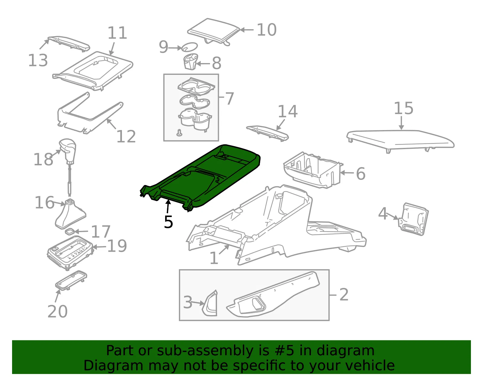 Console Trim Panel - Volvo (39894940) - view 2