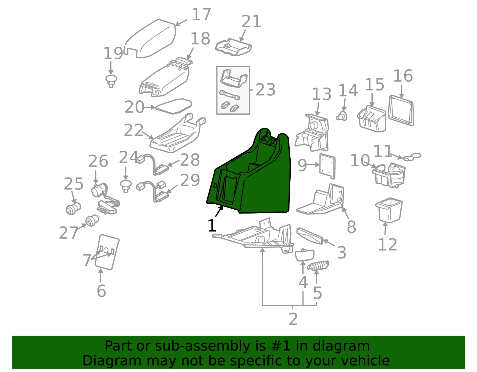 Center Console - Volvo (39894954) - view 2
