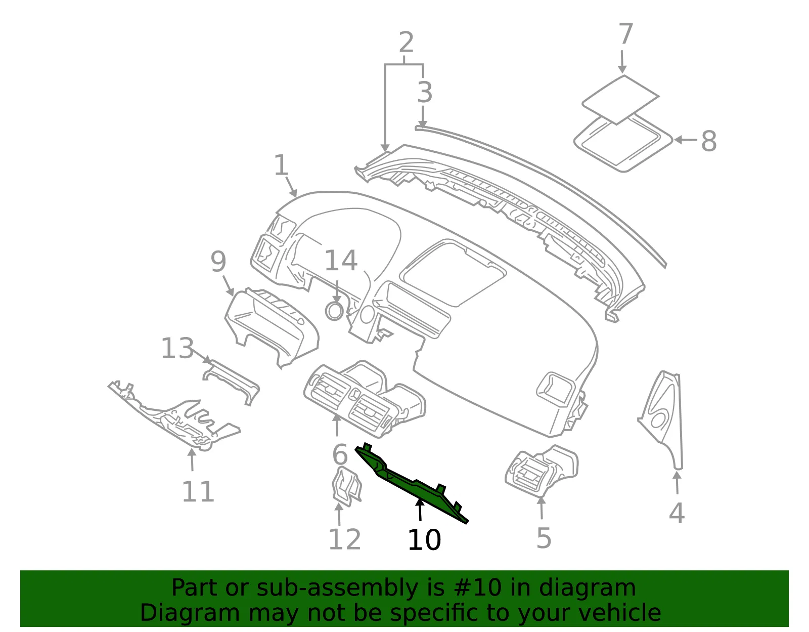 Instrument Panel Knee Bolster - Volvo (39897420) - view 2