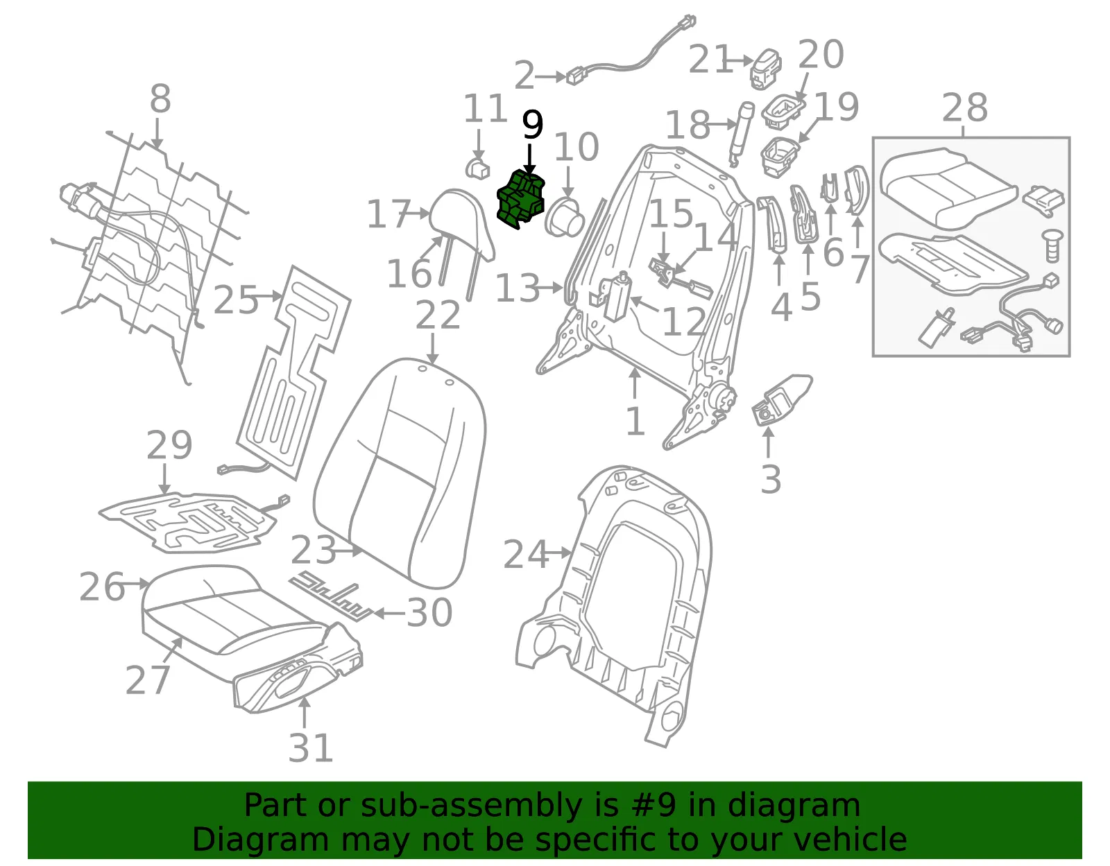 Lumbar Adjuster - Volvo (39897612) - view 2