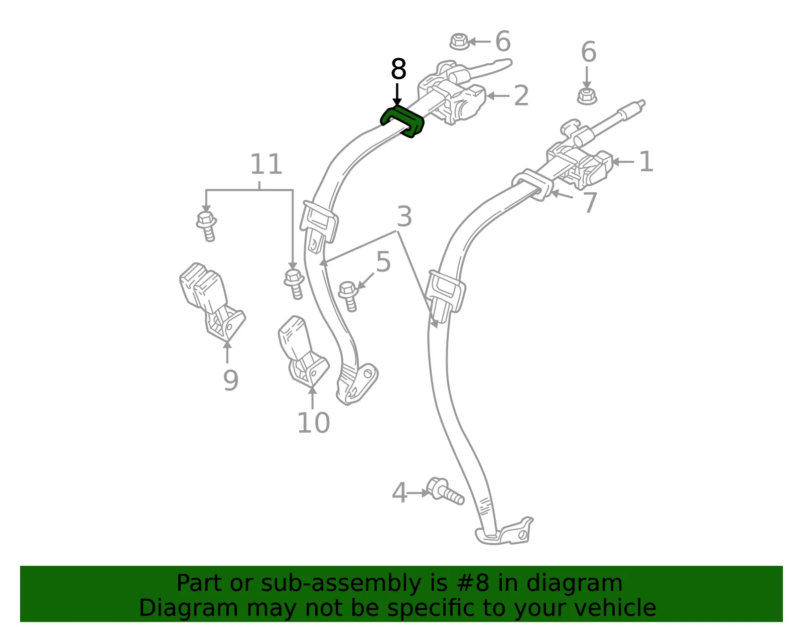 Seat Belt Guide - Volvo (39966427) - view 2