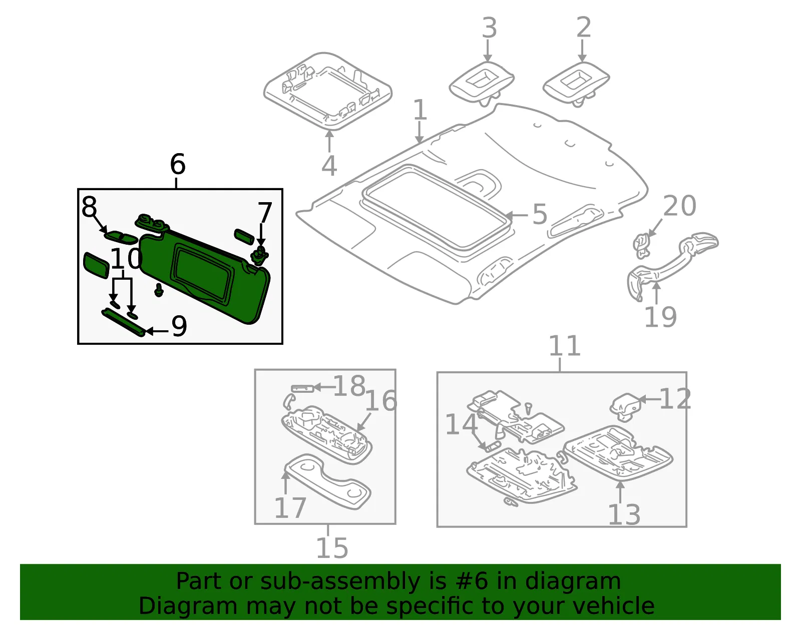 Sun-Visor - Driver's Side (LH) - Volvo (39966718) - view 2
