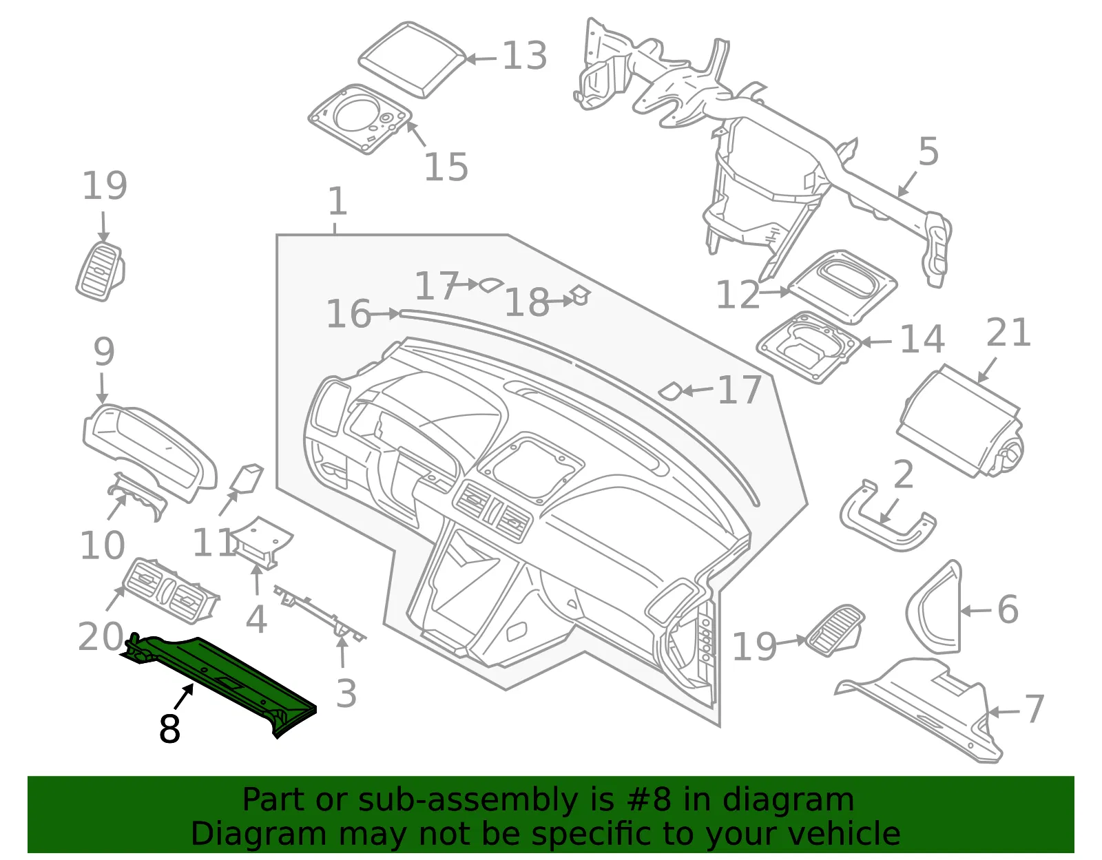 Knee Bolster - Driver's Side (LH) - Volvo (39971621) - view 2