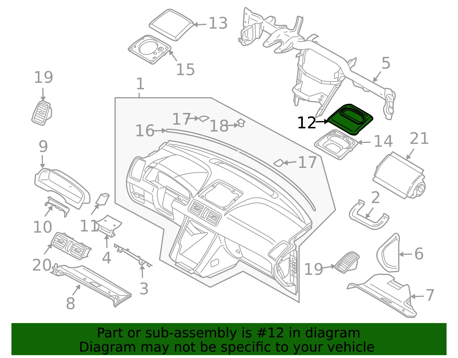 Instrument Panel Bezel - Volvo (39971637) - view 2