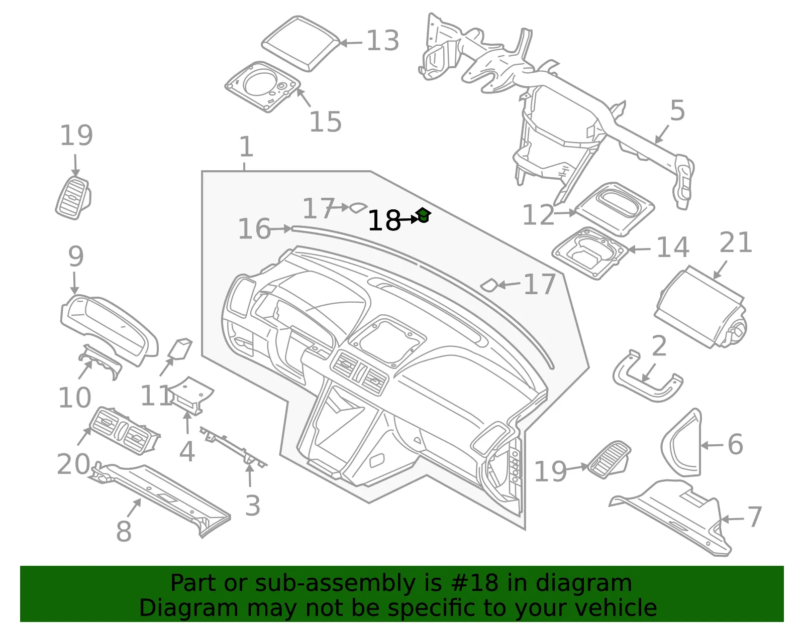 Instrument Panel Cover - Volvo (39971648) - view 2