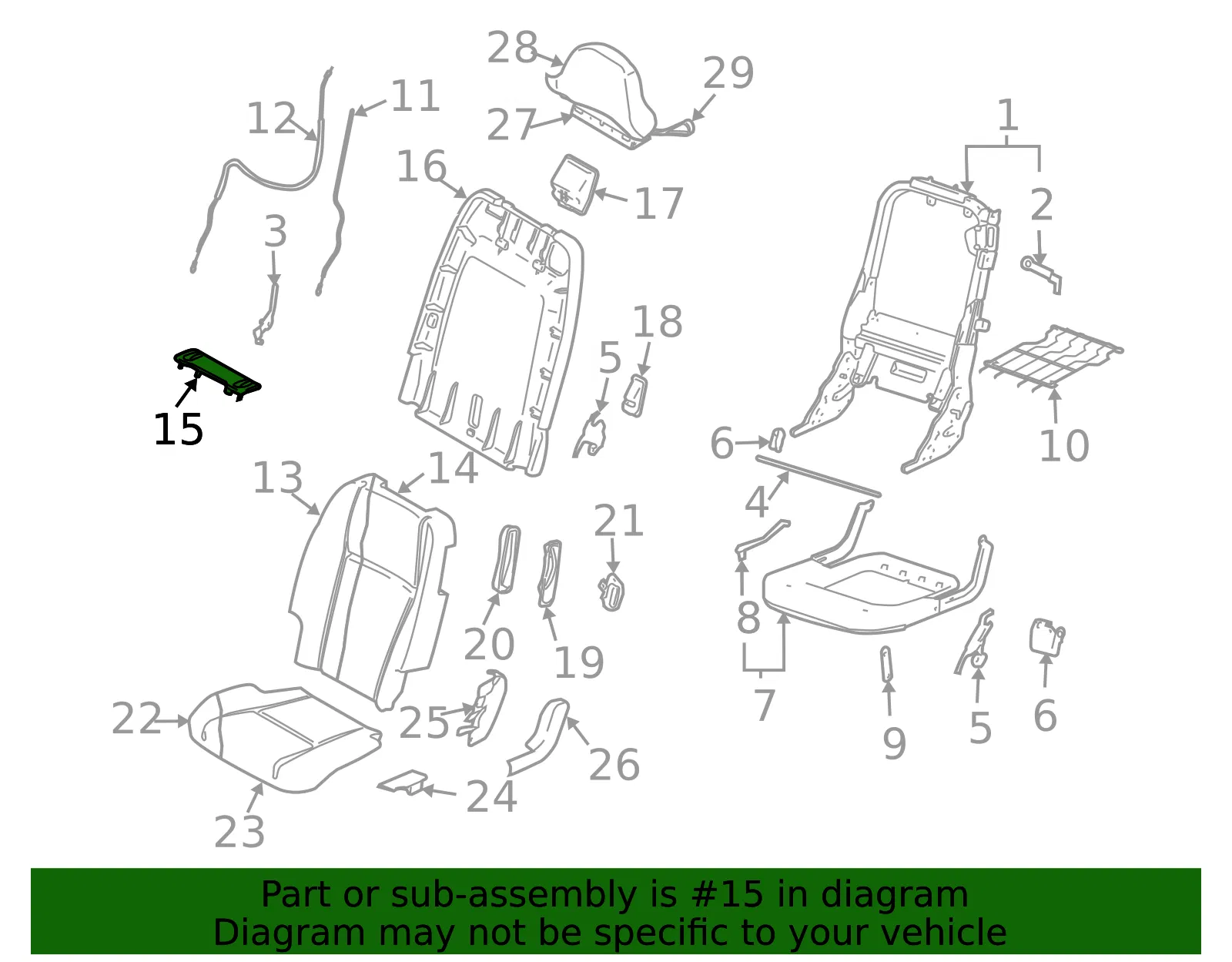Seat Back Panel - Volvo (39975679) - view 2
