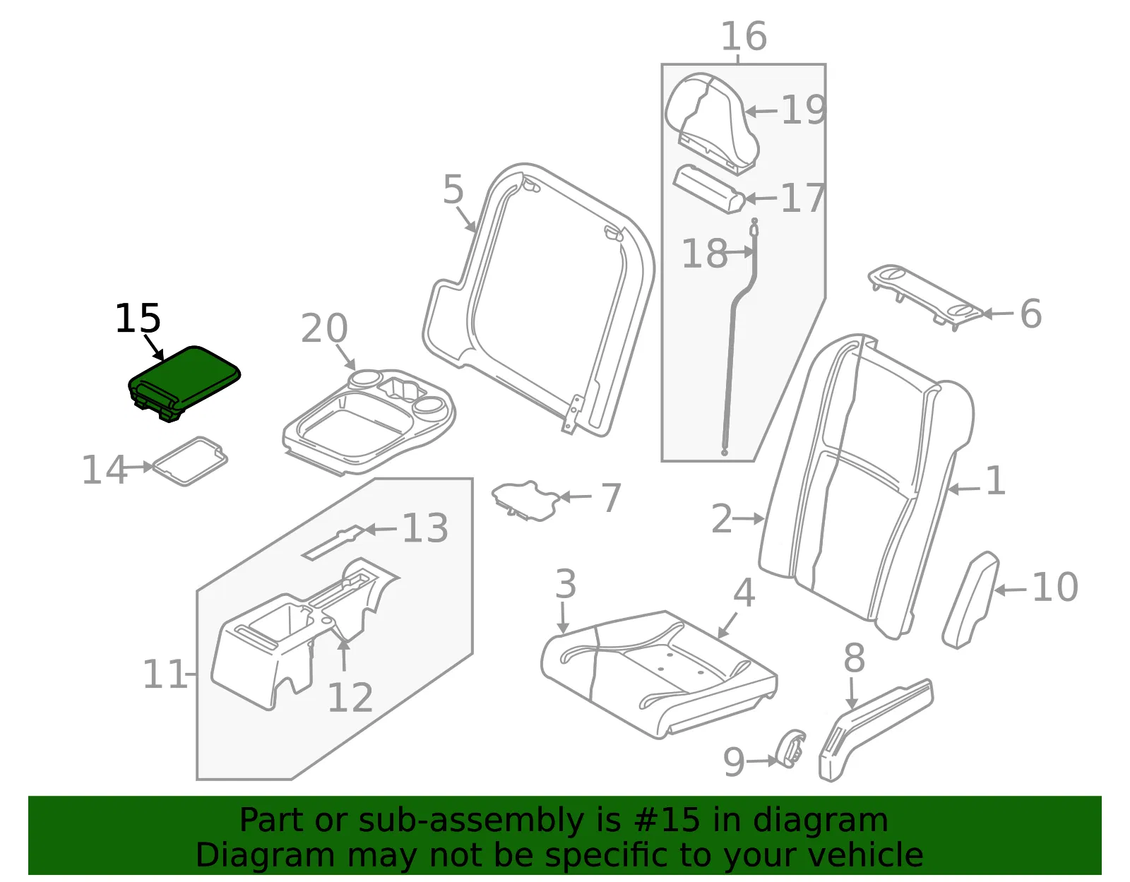 Console Lid - Volvo (39975936) - view 3
