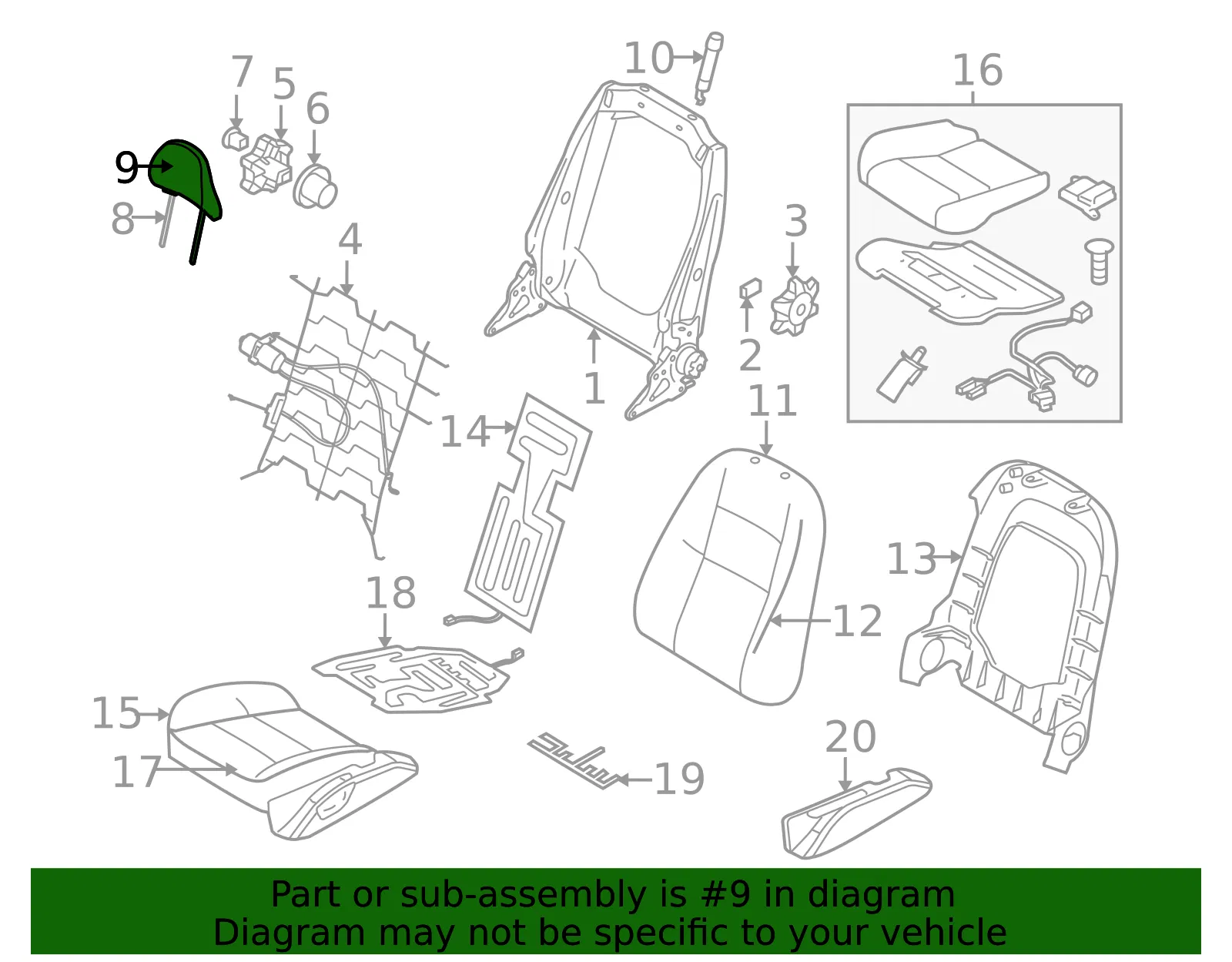 Headrest Cover - Volvo (39981608) - view 2