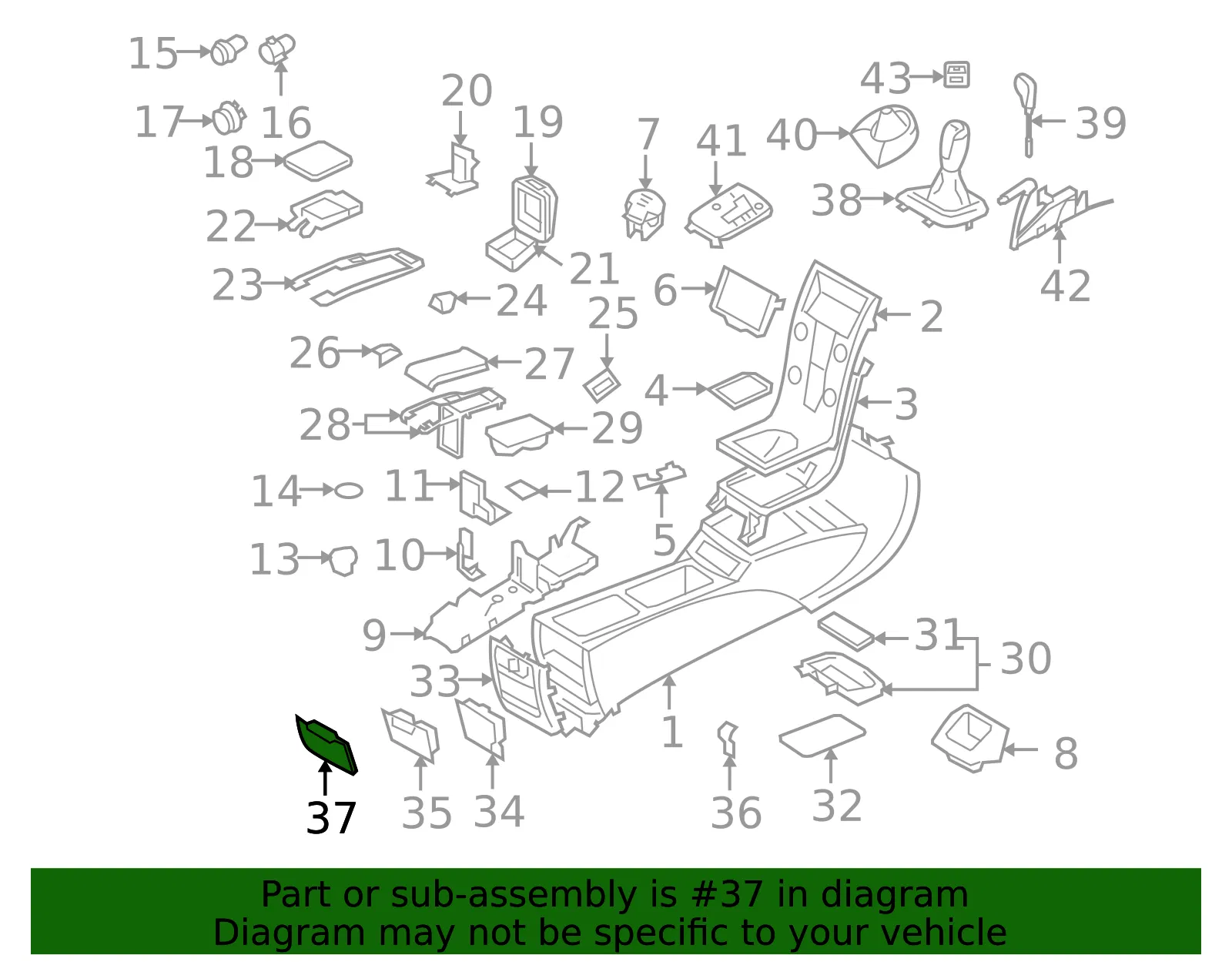 Console Armrest Cap - Volvo (39984562) - view 2