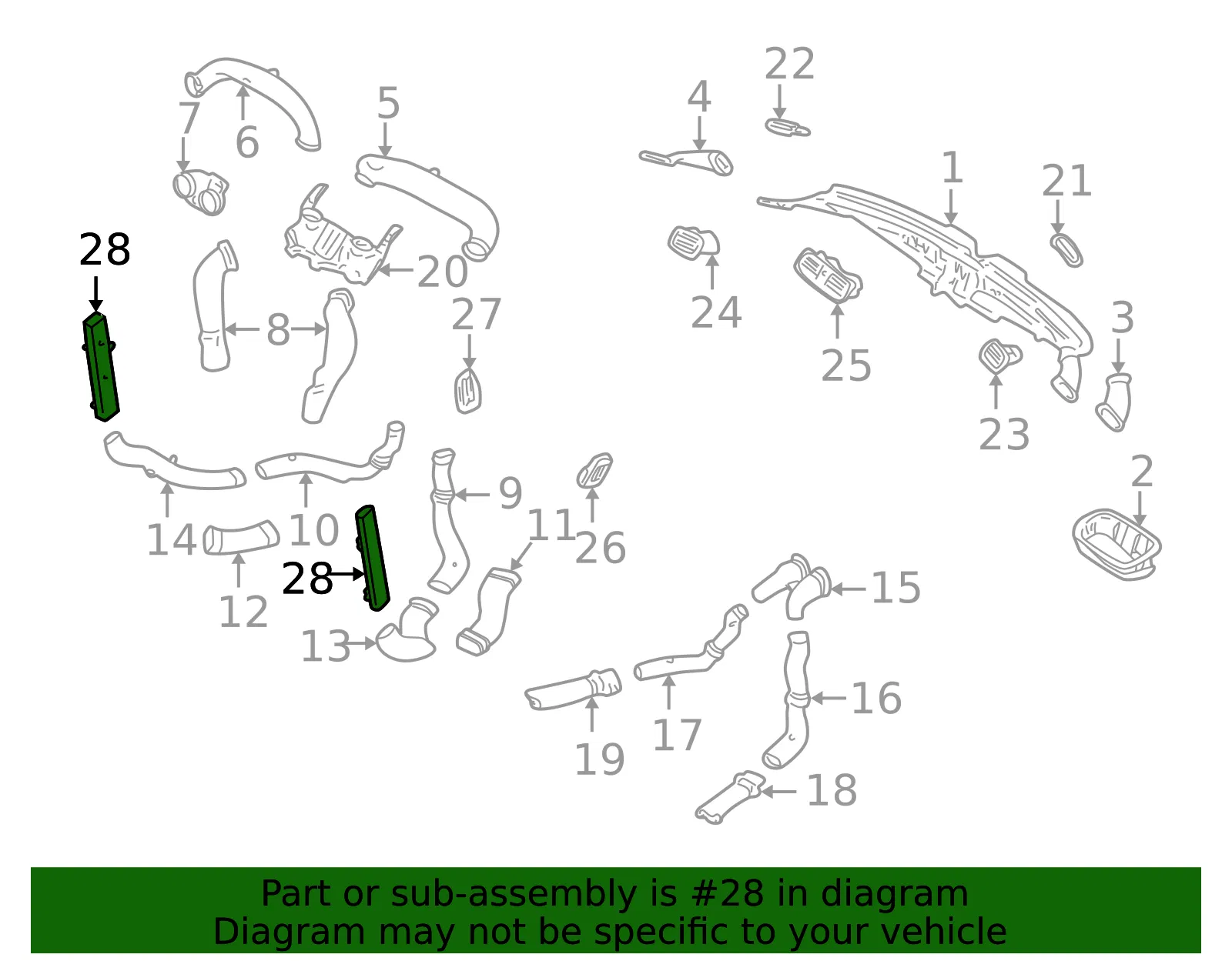 Instrument Panel Air Duct - Volvo (39987484) - view 2