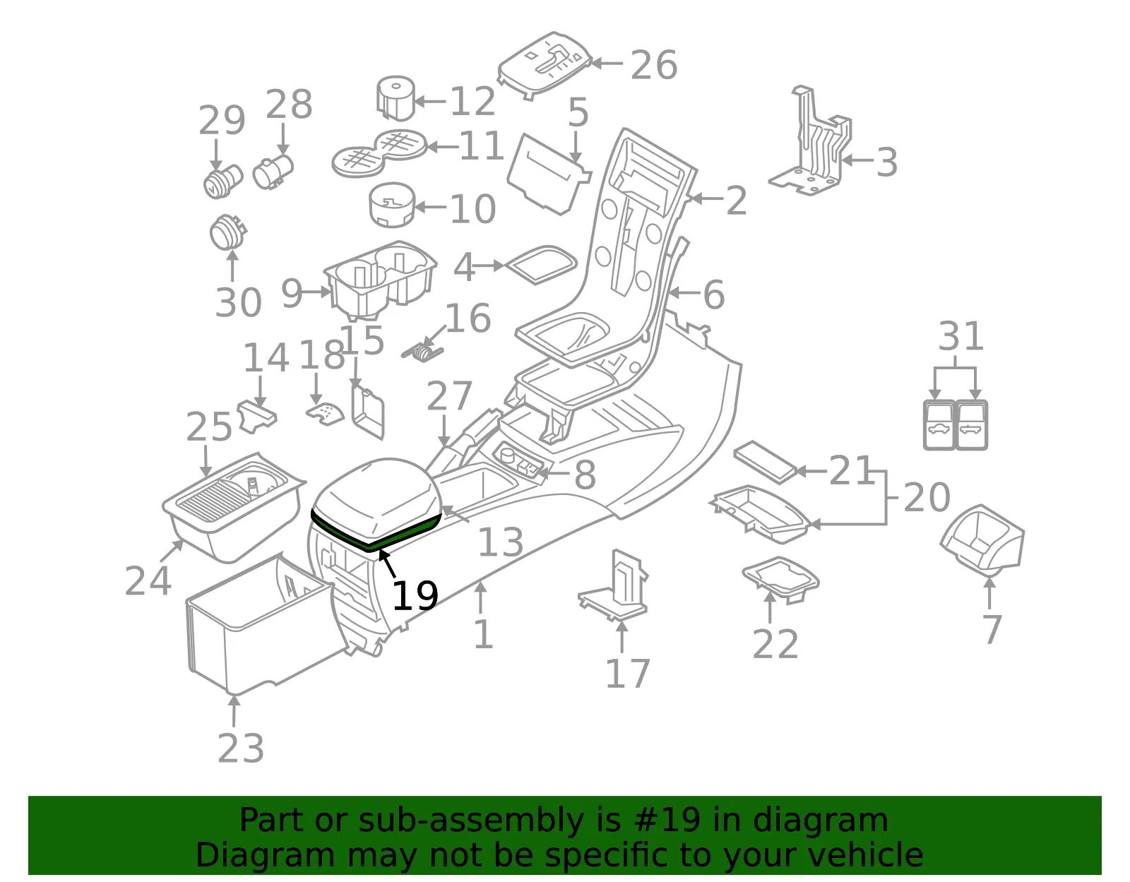 Console Armrest Cover - Volvo (39994270) - view 2