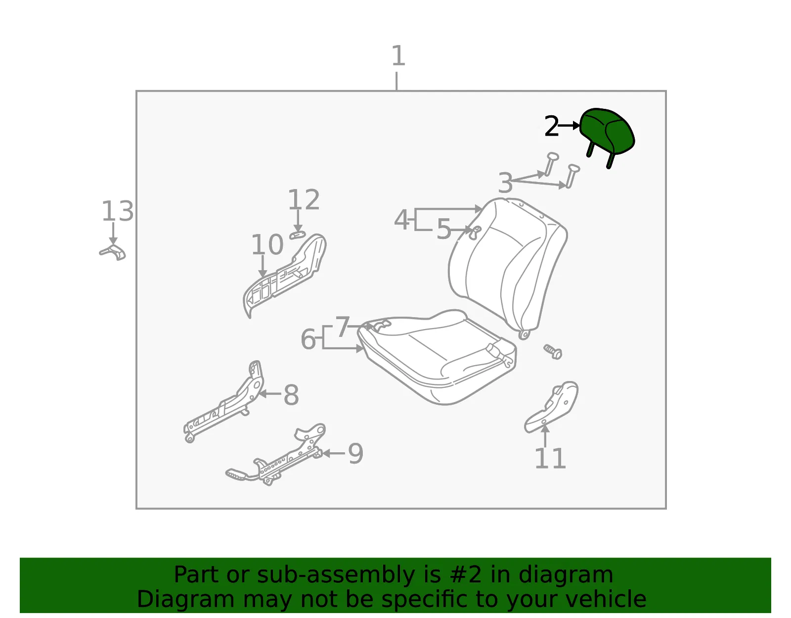 Headrest - Kia (3K2N1-57140902) - view 2