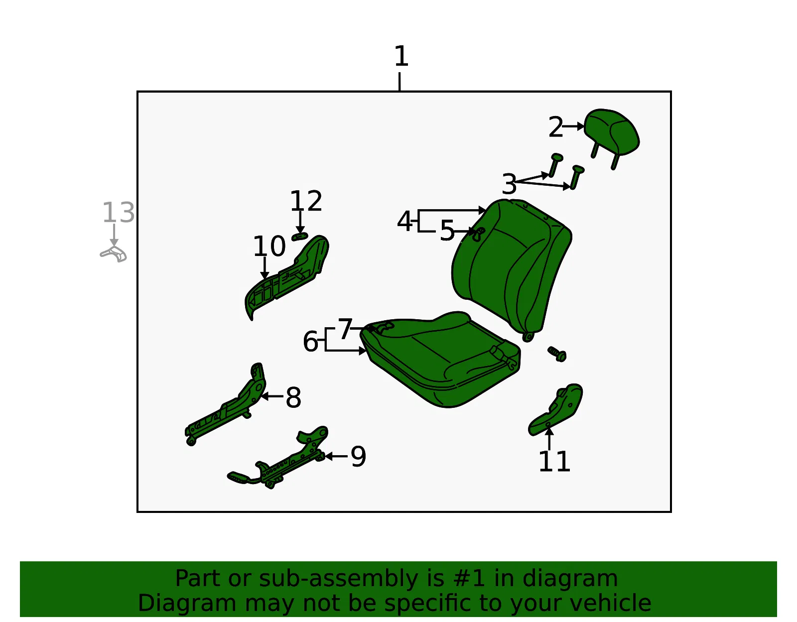 Seat Assembly - Passenger Side (RH) - Kia (3K2NA-57100B902) - view 2