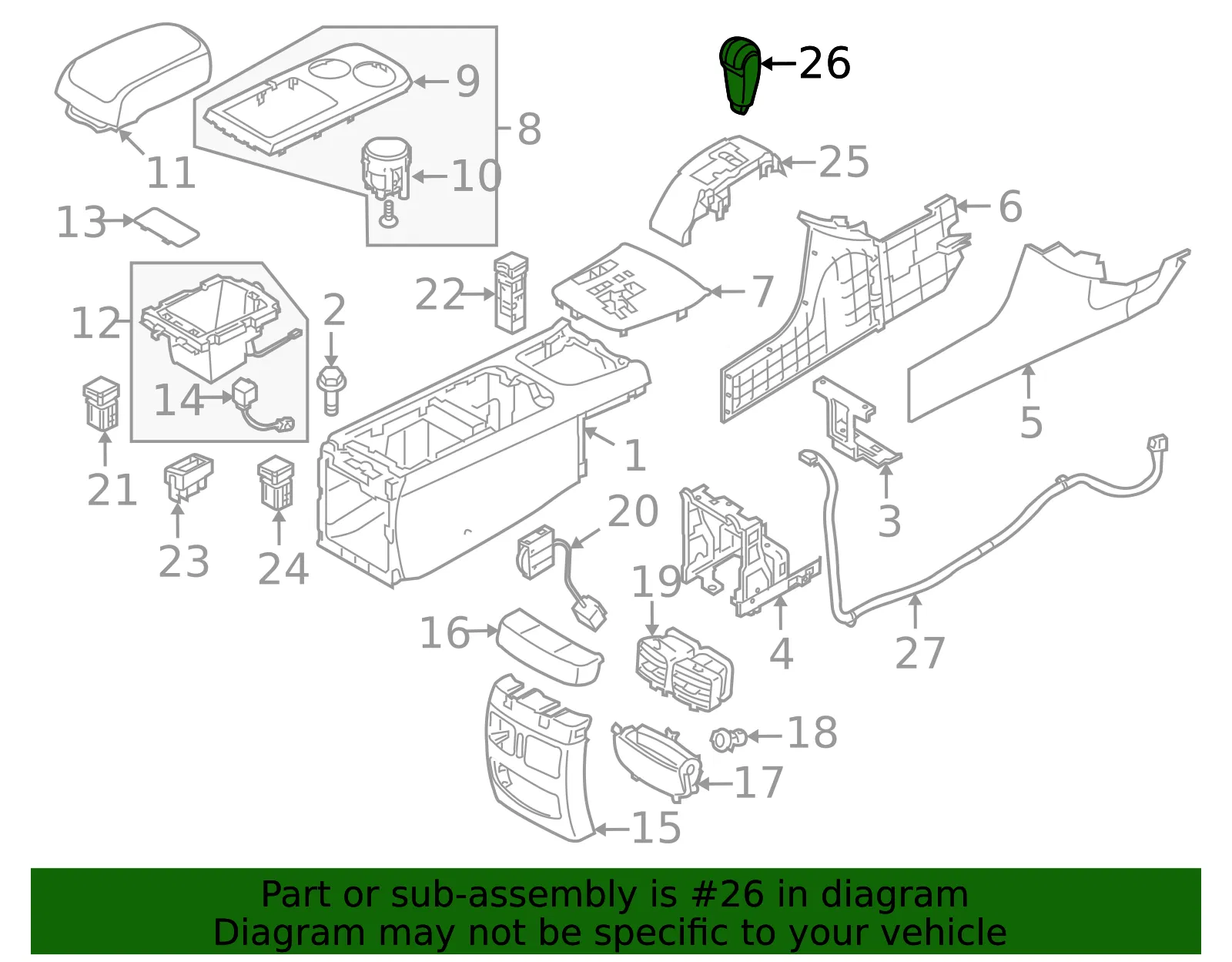 Shift Knob - Kia (46720-3F25095) - view 2
