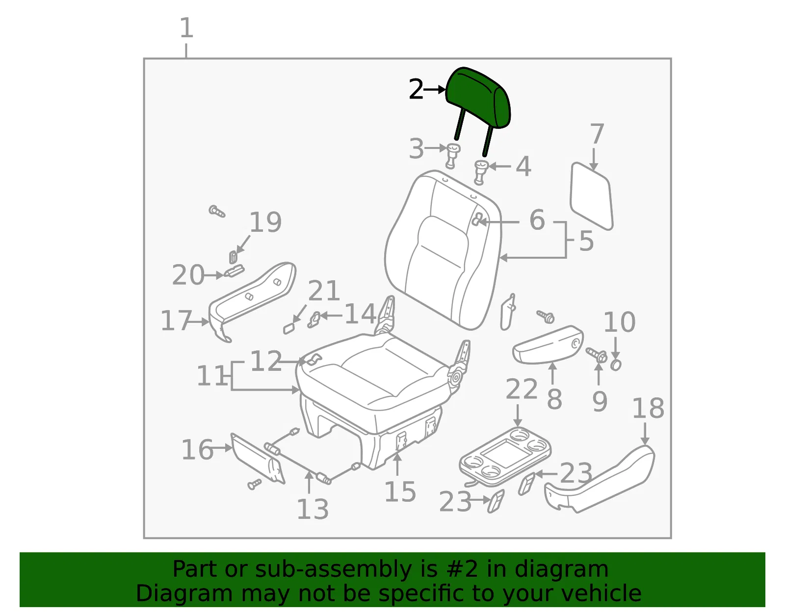 Headrest - Kia (4K53B-88140CQ6) - view 2