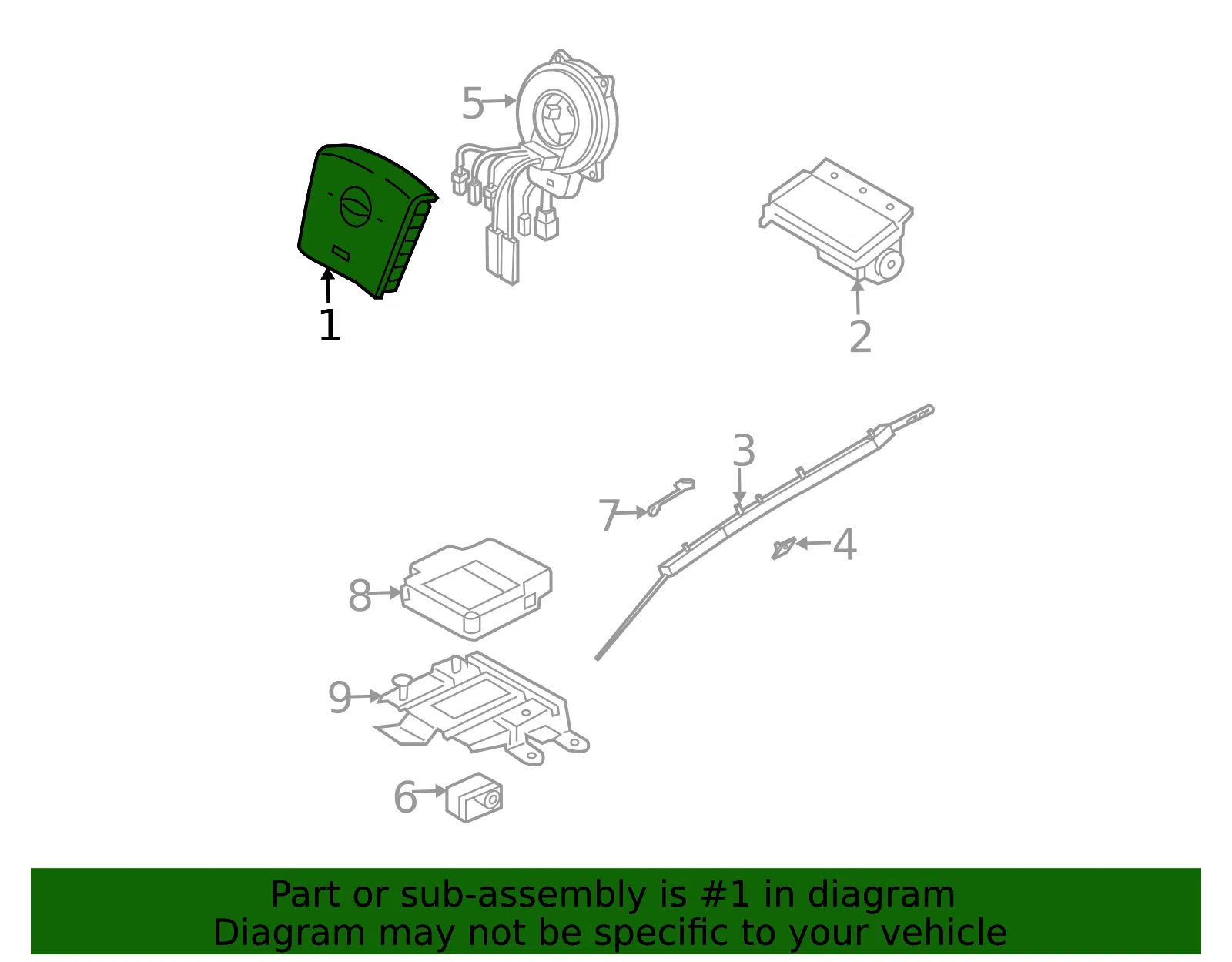 Driver Air Bag - Kia (56910-3E520ND) - view 2
