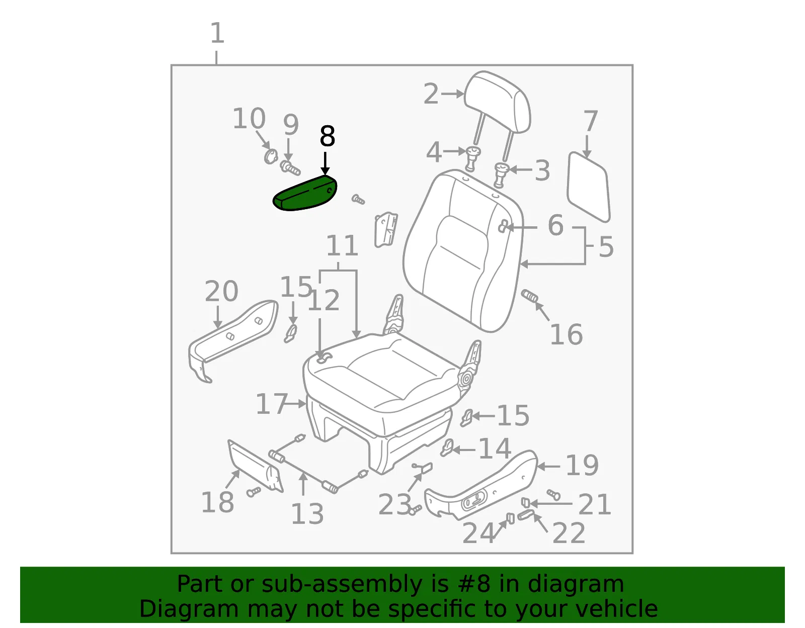 Armrest - Driver's Side (LH) - Kia (5K53B-88125BT6) - view 2