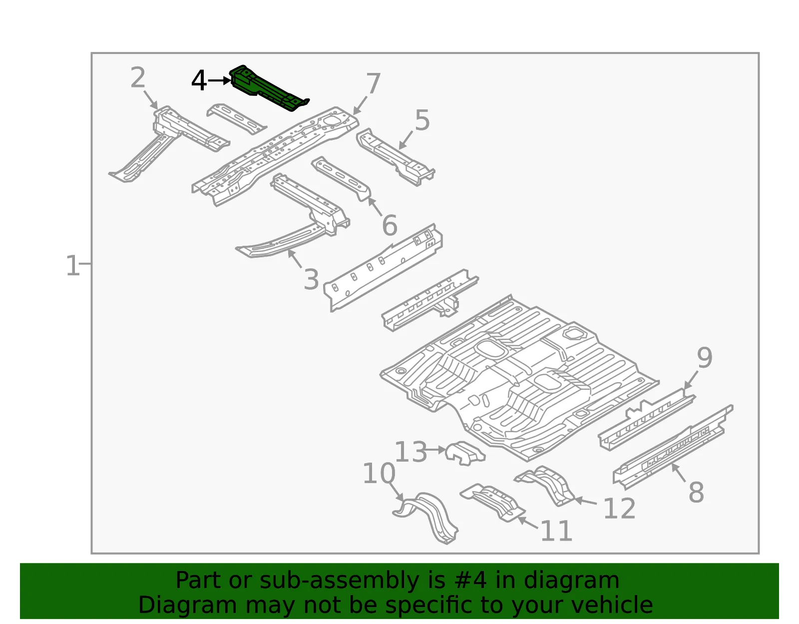 Seat Cross-Member - Kia (65140-E4000) - view 2