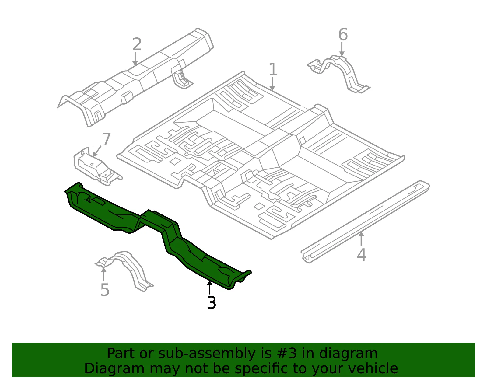 Seat Cross-Member - Kia (65150-38000) - view 2