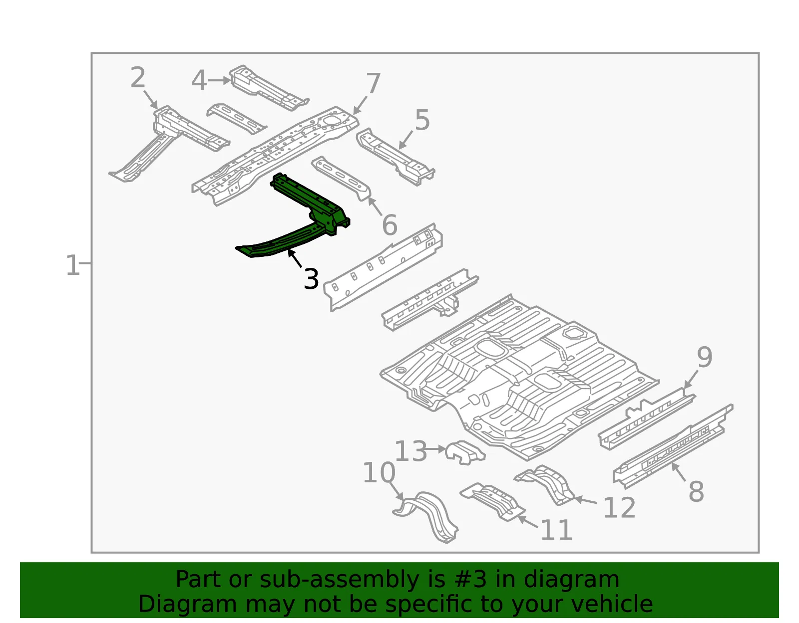 Seat Cross-Member - Kia (65150-E4000) - view 2