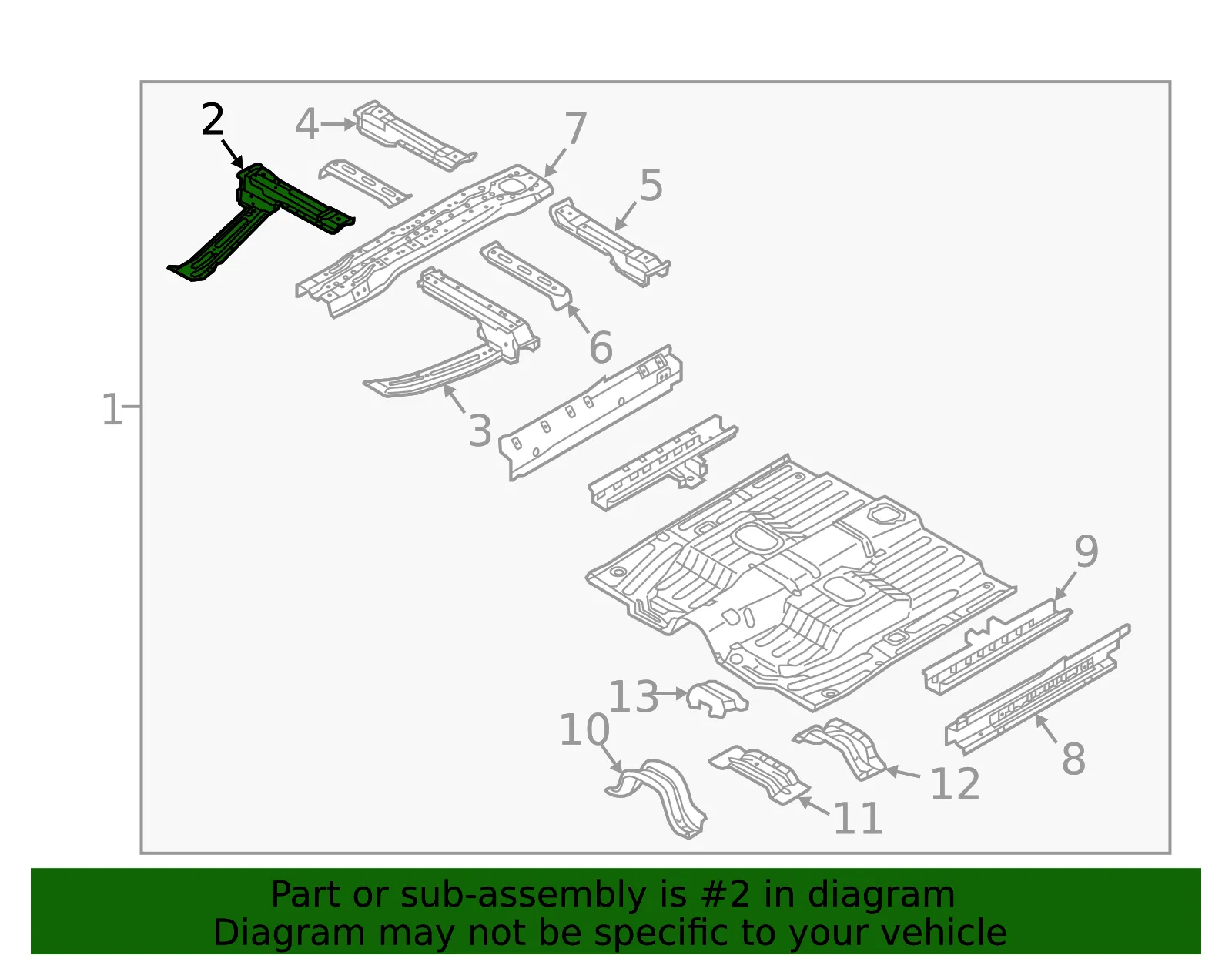 Seat Cross-Member - Kia (65160-E4000) - view 2