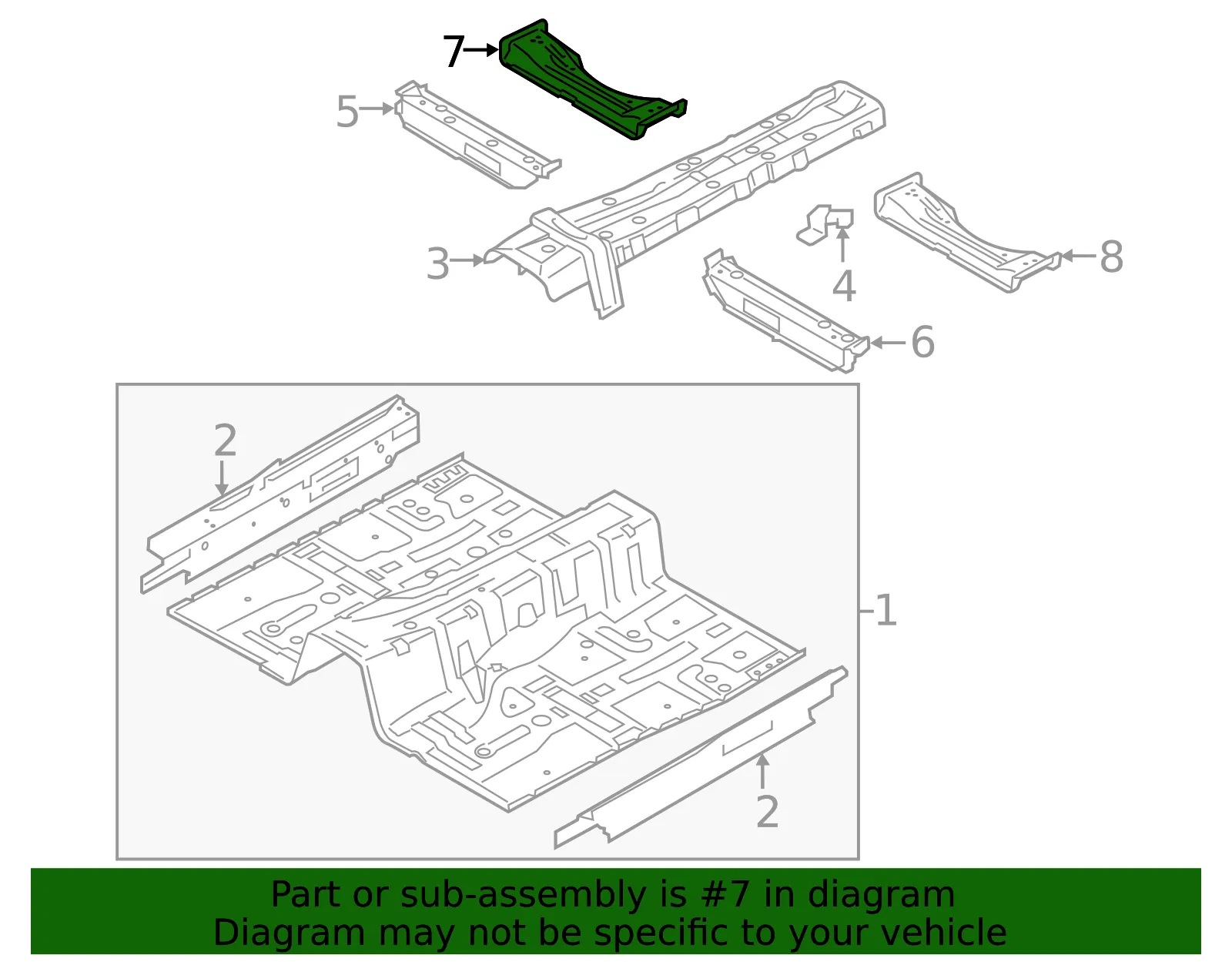 Seat Cross-Member - Kia (65185-3T200) - view 2