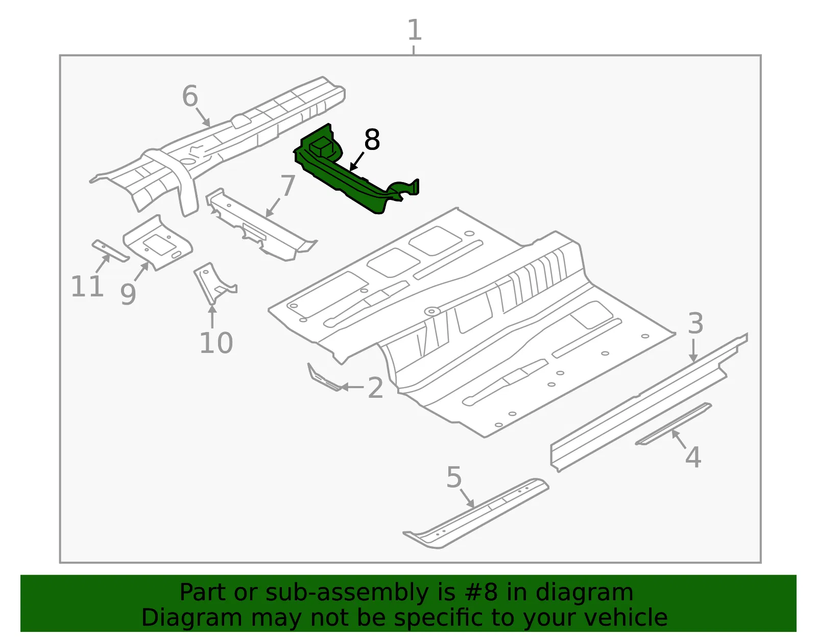 Seat Cross-Member - Kia (65185-D2500) - view 2