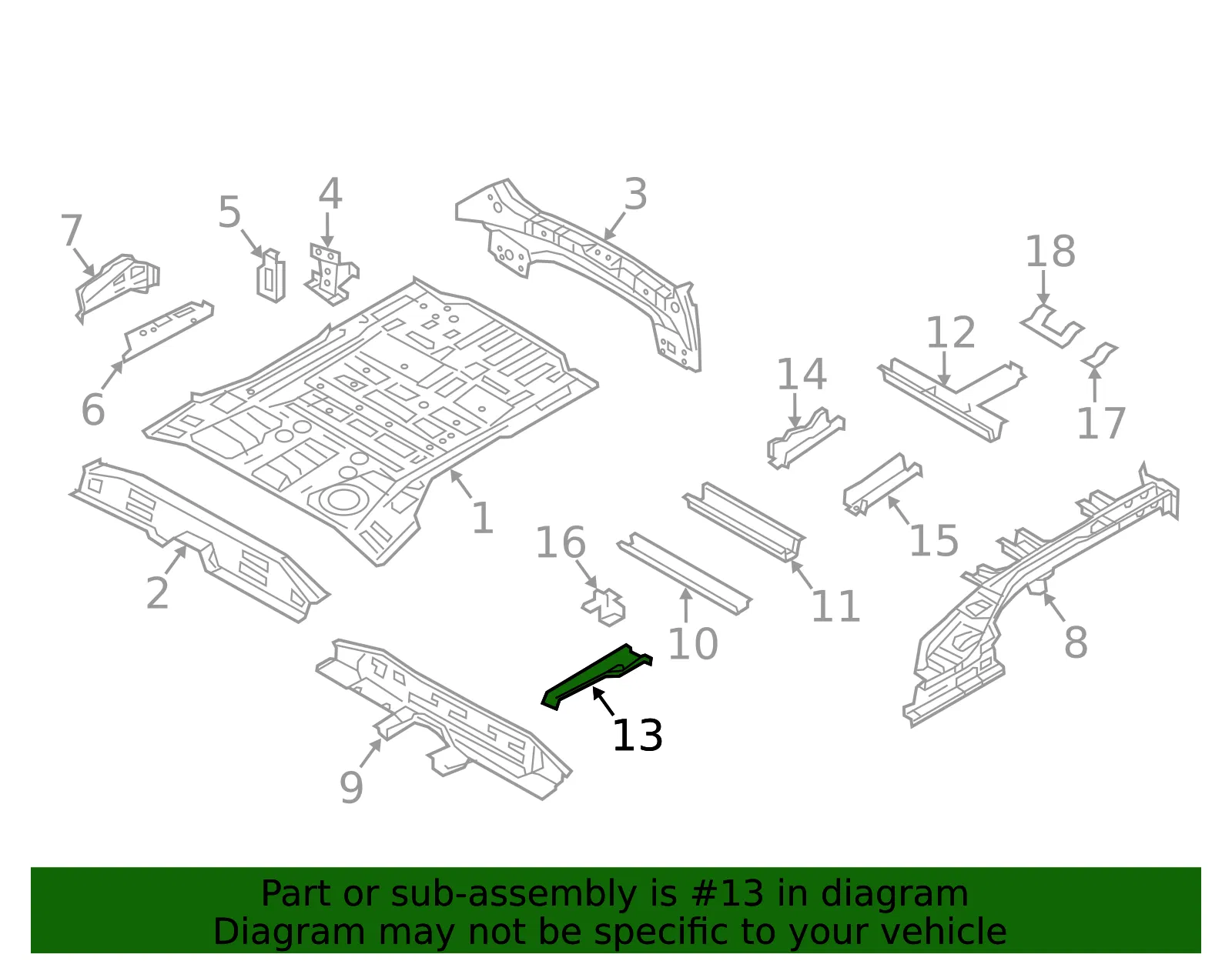 Seat Cross-Member - Driver's Side (LH) - Kia (65611-1U020) - view 2