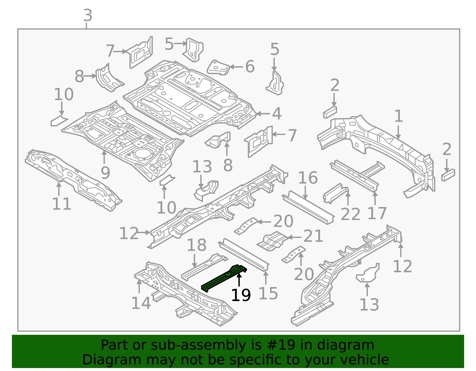 Seat Cross-Member - Kia (65611-C6050) - view 2