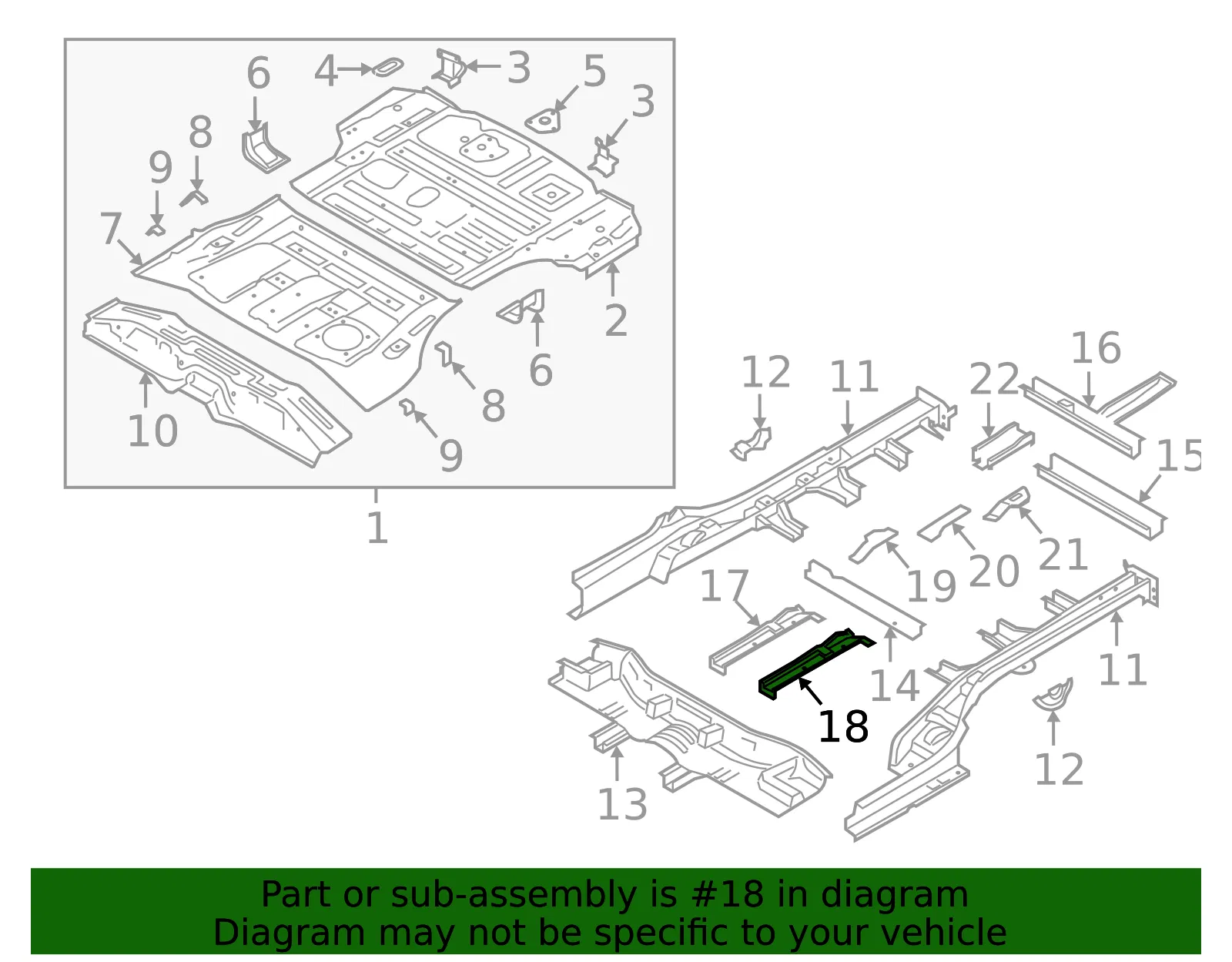 Seat Cross-Member - Kia (65611-S9000) - view 2